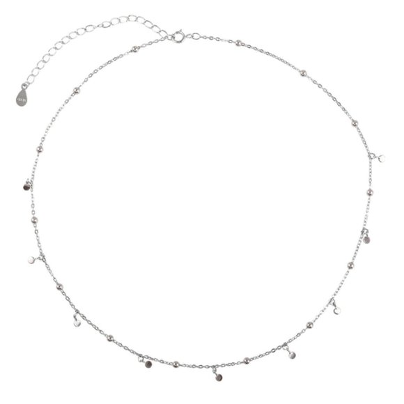 NEW Silver / Rose Gold Round Bead Discs Choker Necklace - Picture 5 of 5